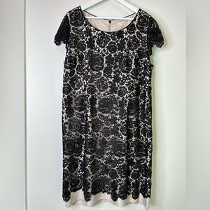 Jacques Vert dress black lace over cream